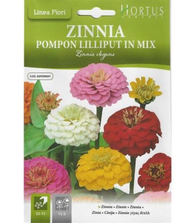 ყვავილები თესლი Zinnia Pompon Lilliput in Mix